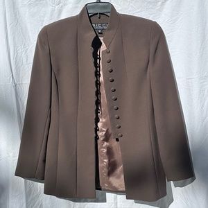 Rich Chocolate Brown Vintage Structured Blazer